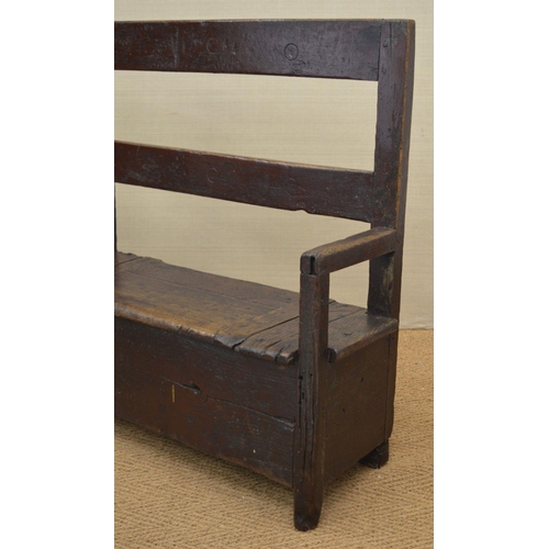 240 - 18TH-CENTURY IRISH VERNACULAR PINE SETTLE