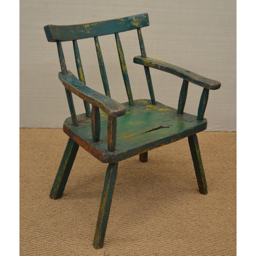 242 - 19TH-CENTURY ASH AND ELM IRISH FAMINE CHAIR