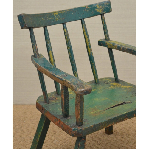 242 - 19TH-CENTURY ASH AND ELM IRISH FAMINE CHAIR