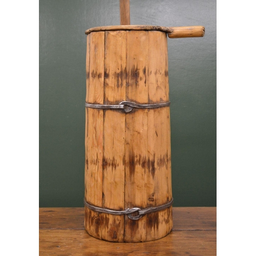 245 - 19TH-CENTURY IRISH VERNACULAR METAL BOUND CHURN