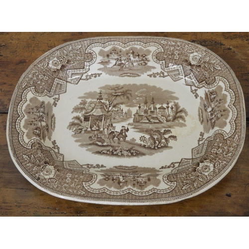 276 - PAIR OF WILLOW PATTERN MEAT PLATTERS