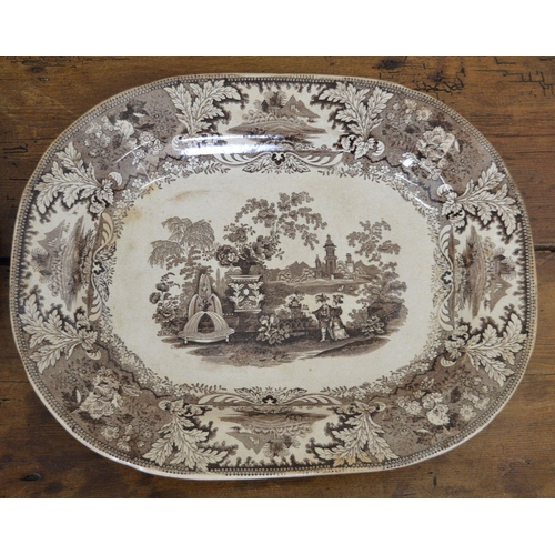 276 - PAIR OF WILLOW PATTERN MEAT PLATTERS