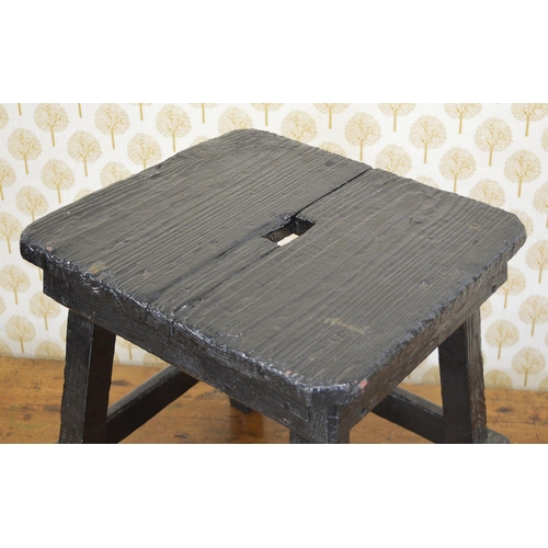 295 - 19TH-CENTURY IRISH PRIMITIVE KITCHEN STOOL