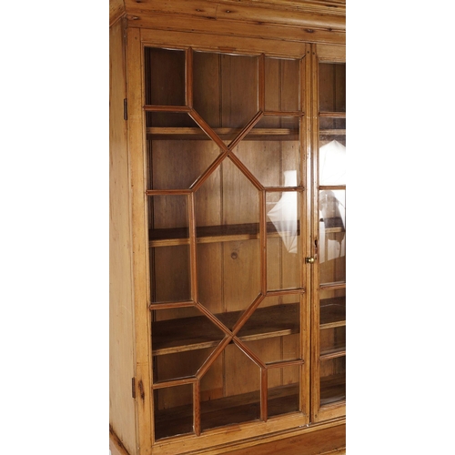 339 - IRISH PINE ASTRAGAL GLAZED BOOKCASE