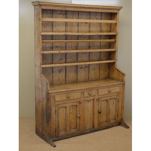 6 - 19TH-CENTURY IRISH PINE KITCHEN DRESSER