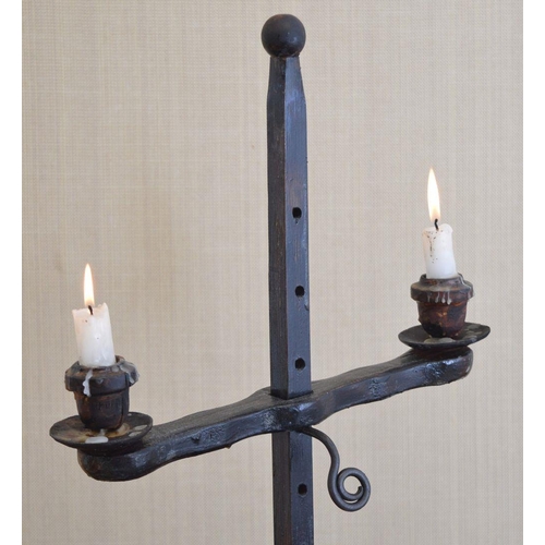 9 - IRISH VERNACULAR PINE TWO LIGHT CANDLE HOLDER