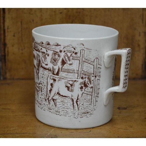 92 - 19TH-CENTURY SPONGEWARE MUG