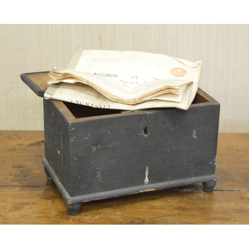 99 - 19TH-CENTURY IRISH PINE DEED BOX