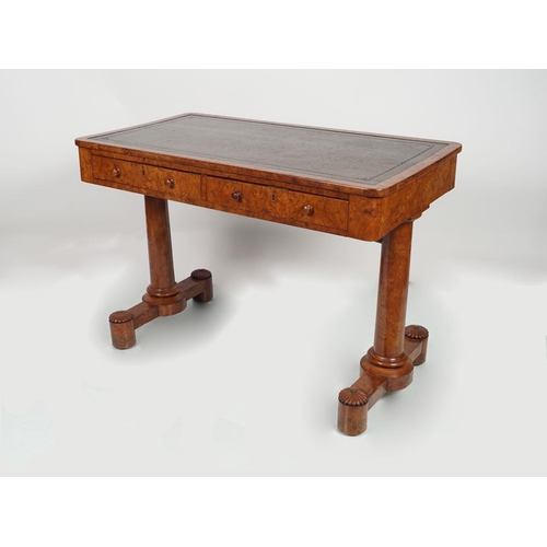 133 - WILLIAM IV BURR WALNUT LIBRARY TABLE