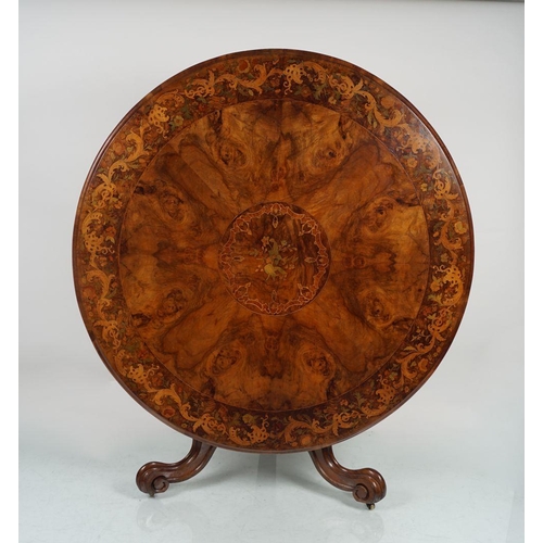 136 - IRISH 19TH-CENTURY WALNUT & INLAID CENTRE TABLE