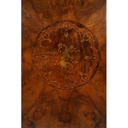 136 - IRISH 19TH-CENTURY WALNUT & INLAID CENTRE TABLE