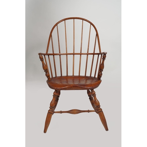 139 - 18TH-CENTURY ELM STICK BACK ARMCHAIR