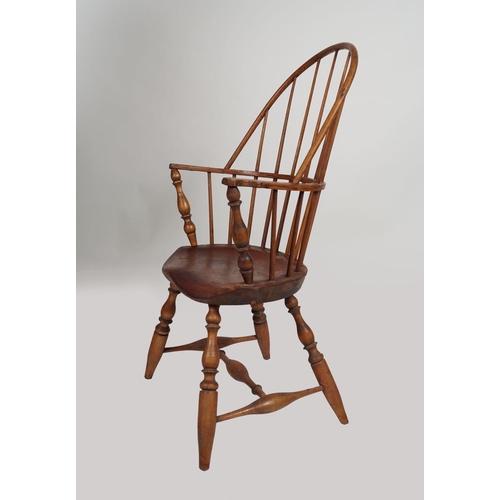 139 - 18TH-CENTURY ELM STICK BACK ARMCHAIR