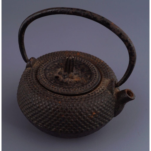 123 - MINIATURE CAST IRON CHINESE QING TEAPOT