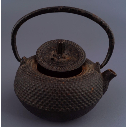 123 - MINIATURE CAST IRON CHINESE QING TEAPOT