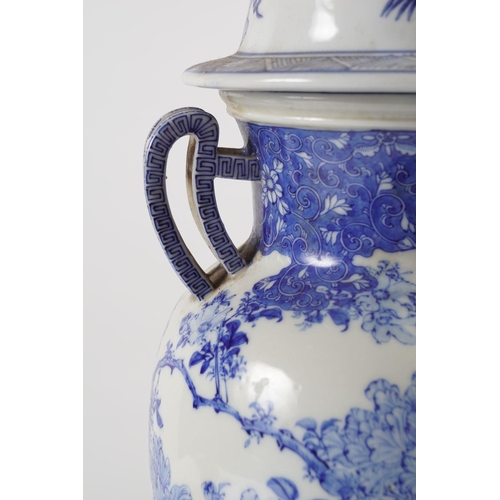 141 - LARGE 19TH-CENTURY BLUE & WHITE JAR AND COVER