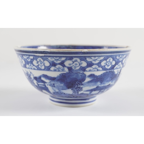 298 - CHINESE QING BLUE AND WHITE BOWL