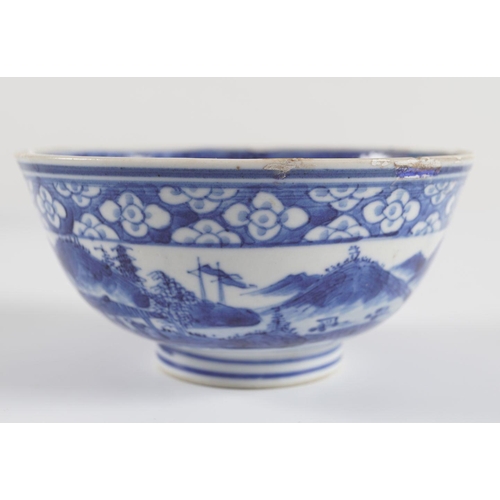 298 - CHINESE QING BLUE AND WHITE BOWL