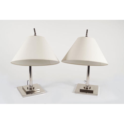 320 - PAIR OF LARGE CHROME ARTICULATED LAMPS