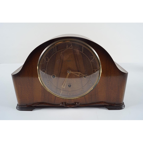 353 - ART DECO WALNUT CASE MANTLE CLOCK