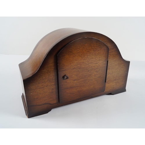 353 - ART DECO WALNUT CASE MANTLE CLOCK