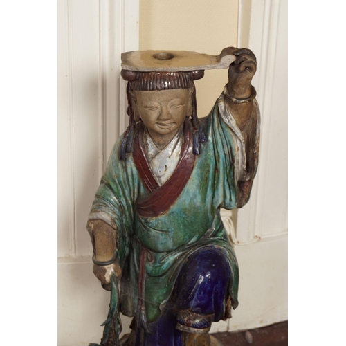 167 - 19TH-CENTURY CHINESE SANCAI TERRACOTTA FIGURE