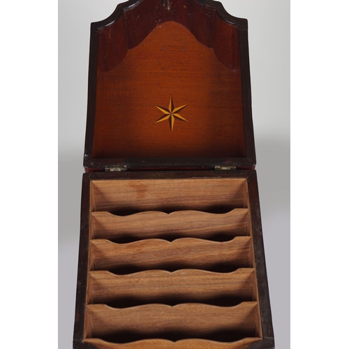 459 - GEORGE III MAHOGANY & INLAID KNIFE BOX