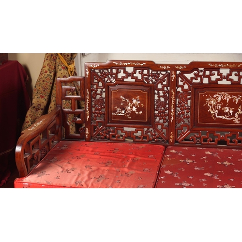 177 - CHINESE HARDWOOD 3-SEATER SETTEE