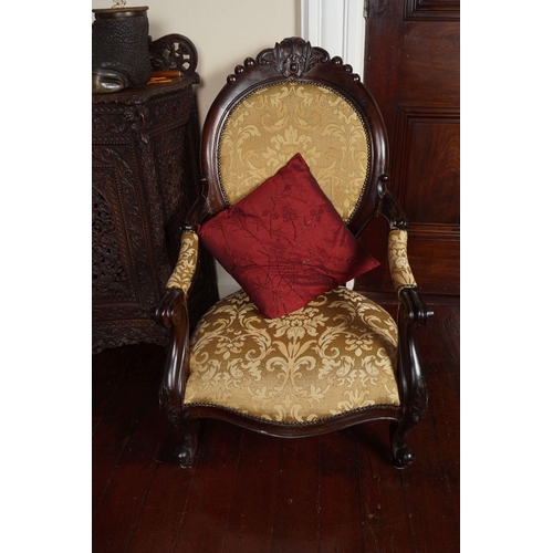 197 - 19TH-CENTURY MAHOGANY BALLOON BACK CHAIR