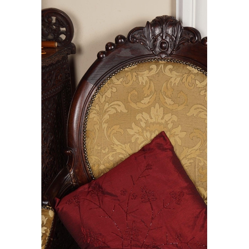 197 - 19TH-CENTURY MAHOGANY BALLOON BACK CHAIR