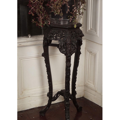 2 - 19TH-CENTURY CHINESE HARDWOOD PEDESTAL