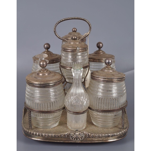 230 - 10-PIECE GEORGIAN GLASS CONDIMENT SET