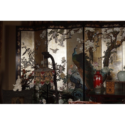 25 - CHINESE LACQUERED PALACE FOLDING SCREEN