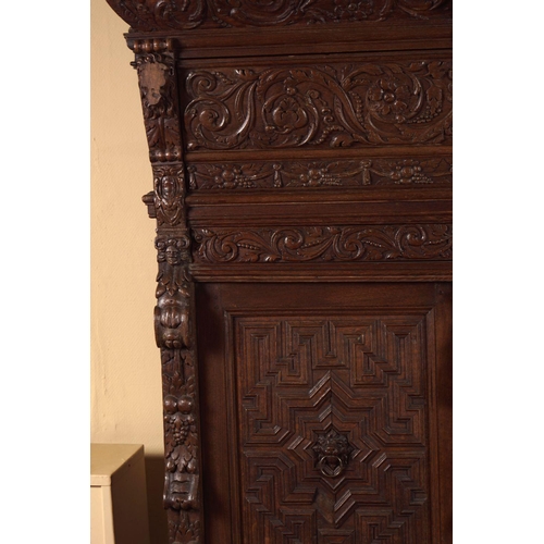 251 - LARGE 19TH-CENTURY CARVED OAK CUPBOARD