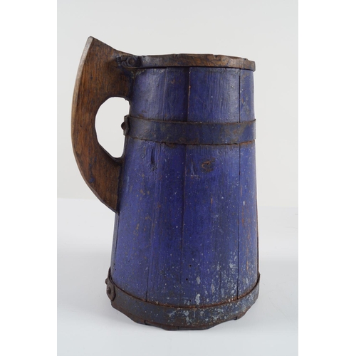 95 - 19TH-CENTURY STAVE METAL BOUND JUG