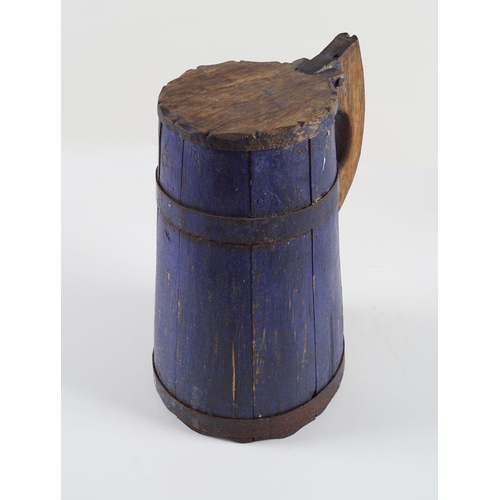 95 - 19TH-CENTURY STAVE METAL BOUND JUG