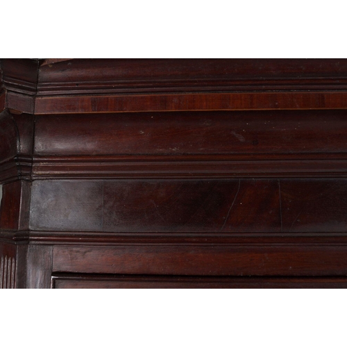 259 - GEORGE III MAHOGANY AND INLAID CHEST-ON-CHEST