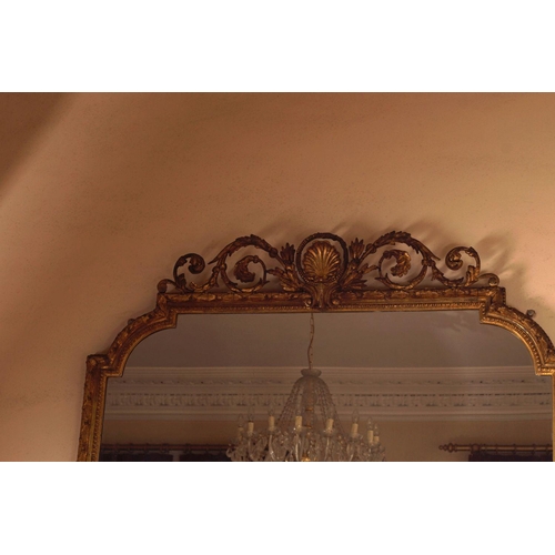 28 - LARGE 19TH-CENTURY GILT FRAMED OVERMANTLE MIRROR