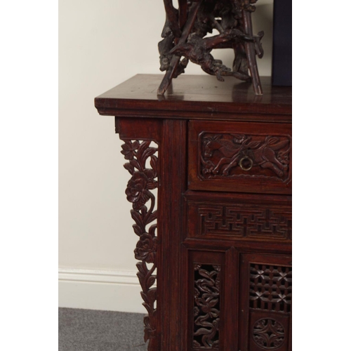 390 - 19TH-CENTURY CHINESE HARDWOOD ALTAR CABINET