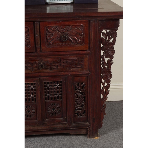 390 - 19TH-CENTURY CHINESE HARDWOOD ALTAR CABINET