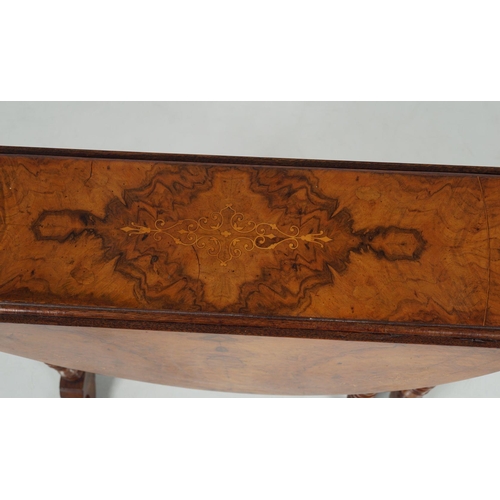 399 - VICTORIAN WALNUT & MARQUETRY SUTHERLAND TABLE