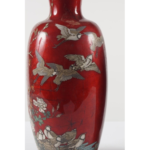 406 - PR OF LARGE 19TH-CENTURY JAPANESE ENAMELLED VASES