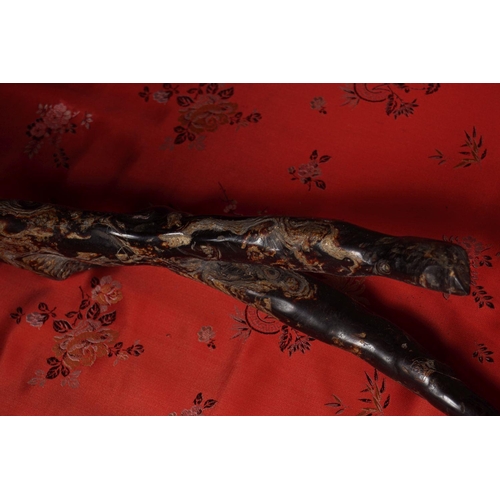 42 - CHINESE LACQUERED ROOTWOOD CARVING