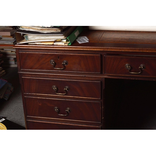 475 - GEORGE III STYLE MAHOGANY PARTNER'S DESK