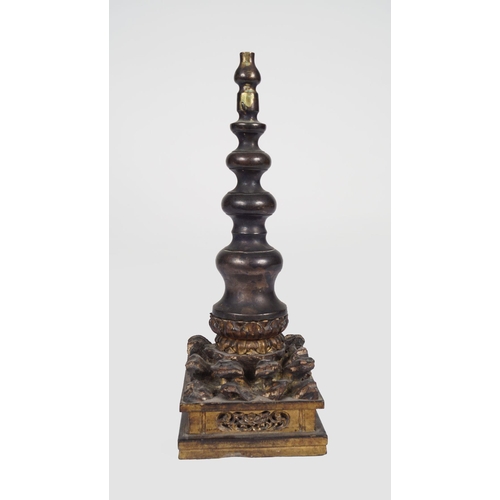 195 - TIBETO-CHINESE QING BRONZE STUPA