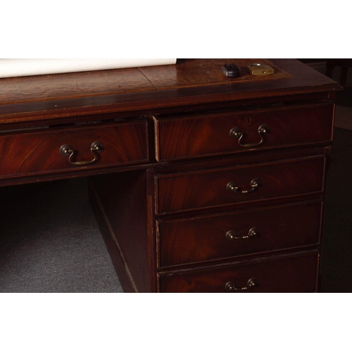 475 - GEORGE III STYLE MAHOGANY PARTNER'S DESK