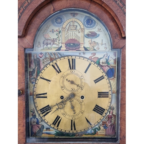 110 - 19TH-CENTURY WALNUT & MARQUETRY LONG CASE CLOCK