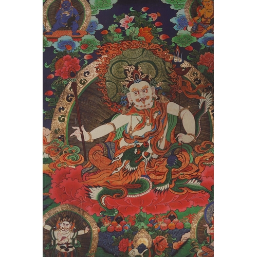 207 - WHITE JAMBHALA PAINTED THANGKA