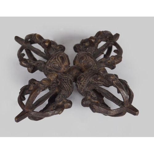 213 - 19TH-CENTURY TIBETAN BRONZE DORJE