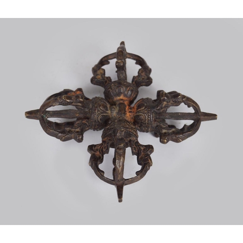 213 - 19TH-CENTURY TIBETAN BRONZE DORJE